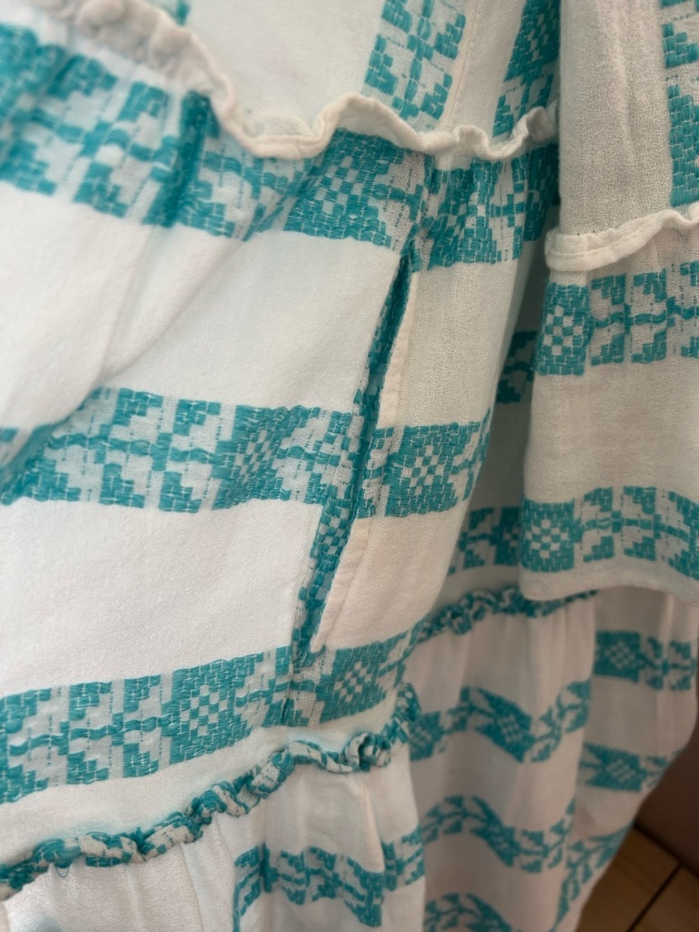 CROWN & IVY BOHO/EMBROIDERED TIERED DRESS XL. FLATTERING SILHOUETTE, FLOWY FIT. - Picture 6 of 10